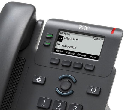 Cisco 6821 Open SIP
Téléphone IP SIP Cisco 2 lignes, 2 ports Ethernet, compatible PoE et écran noir et blanc intégré