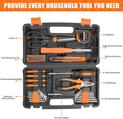 Mallette à Outils 56 pièces, Kit d’Outils - Pince,Tournevis et Jeu d'Outils - pour Bricolage à Domicile