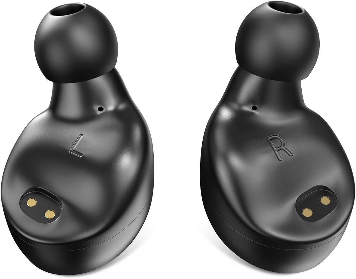 ELECDER D10 True Ecouteurs sans Fil Bluetooth 5.0 Casque sans Fil avec Microphone, Casque de Sport avec étui de Chargement pour Entraînement, Course, Support pour Smartphones Android/iPhone (Noir)