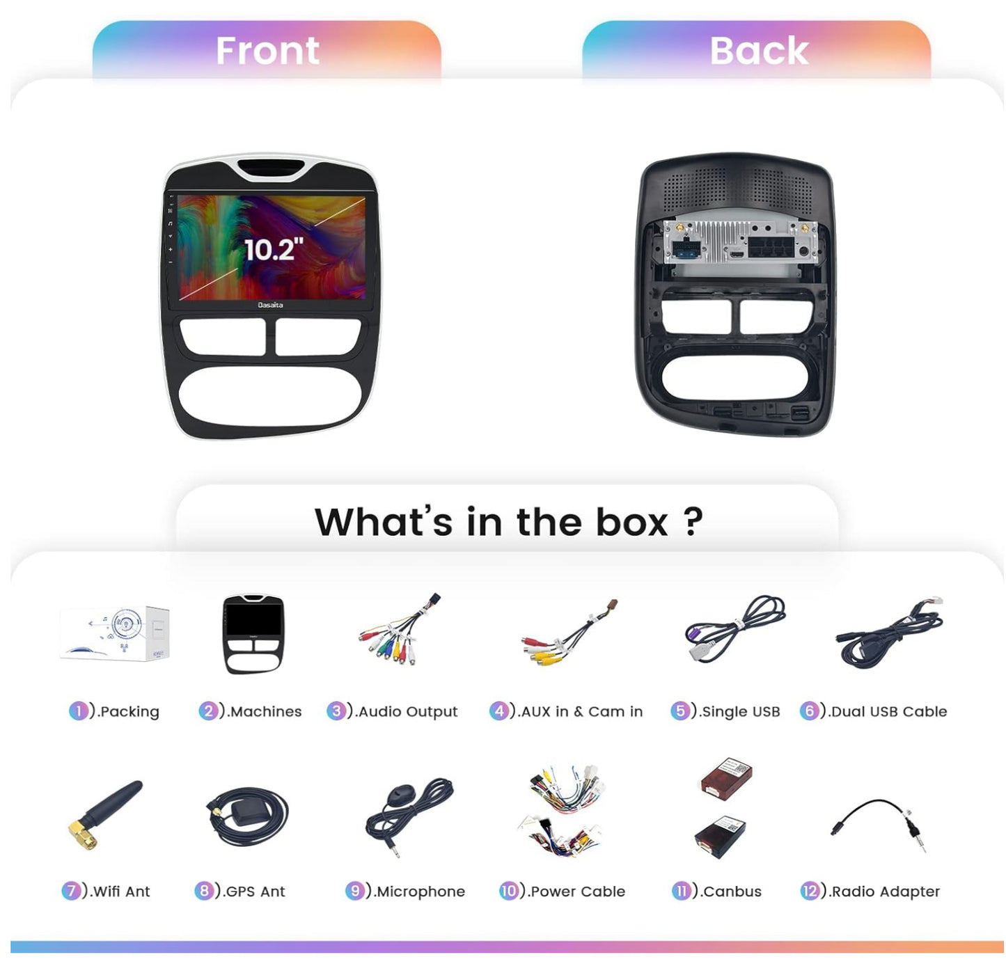 Dasaita autoradio d’origine Android 10 1 Din avec écran pour Renault Clio IV 4 RS 2012-2016 neuf