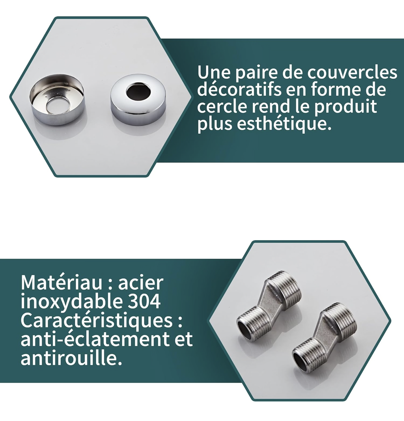 MORADO Mitigeur Thermostatique,Mitigeur de Douche Thermostatique, Robinet Baignoire avec Contrôle de Température Constant, Laiton Finition Chrome