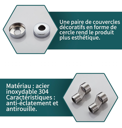 MORADO Mitigeur Thermostatique,Mitigeur de Douche Thermostatique, Robinet Baignoire avec Contrôle de Température Constant, Laiton Finition Chrome