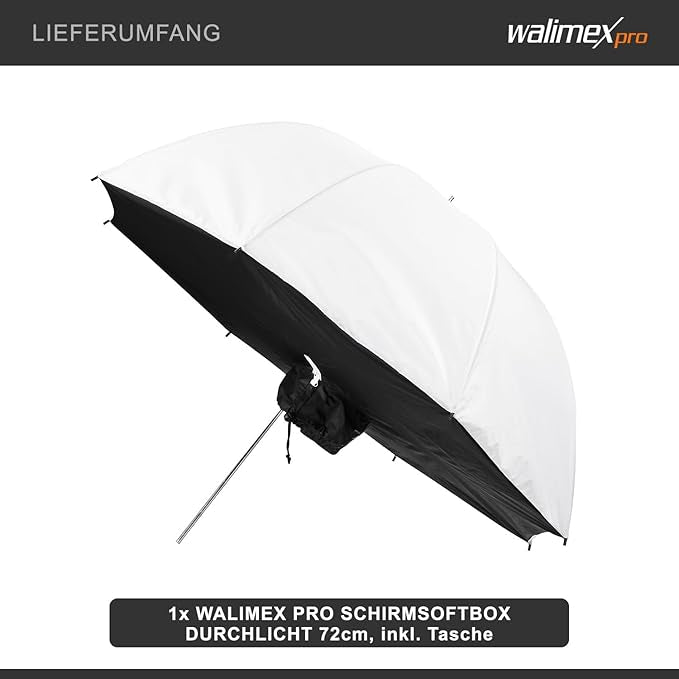 Parapluie diffuseur walimex translucide, 72 cm