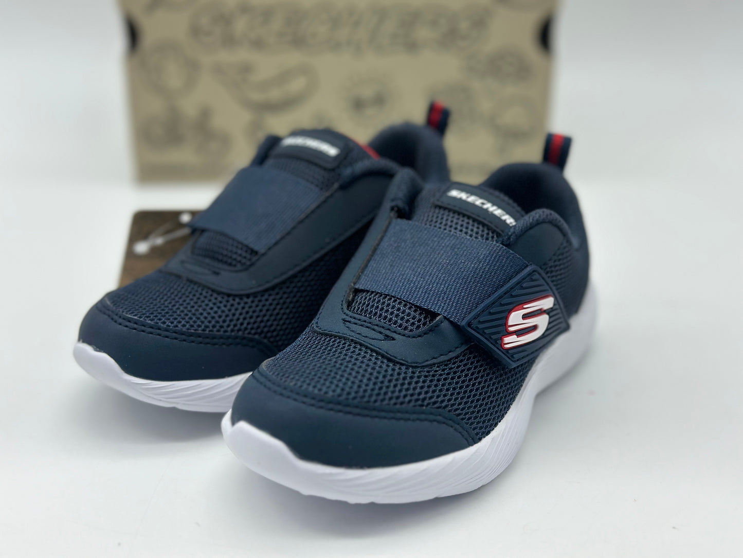 Skechers NVRD Bleu Marine Chaussures Enfant Larme Baskets avec semelle Millot de forme
