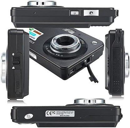 AbergBest Appareil Photo 21 Mega Pixels 2.7 LCD Rechargeable HD Digital Camera Caméra vidéo numérique pour Les étudiants, Les Enfants, Les Adultes (Noir)