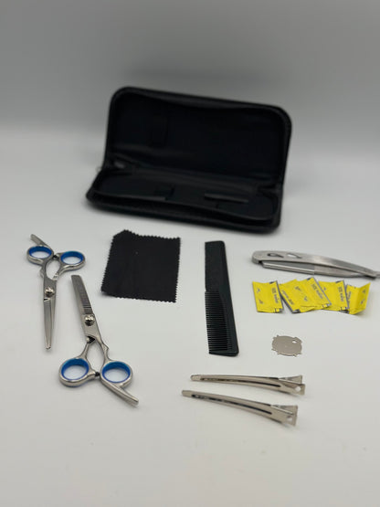 Ensemble de ciseaux de coiffure professionnels Ciseaux de coupe de cheveux de coiffeur Kit de ciseaux Cisailles en acier inoxydable de 6 pouces