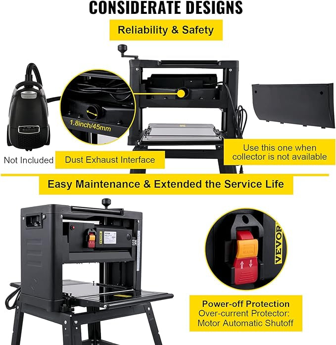 Raboteuse professionnel à Bois 2000 W Rabot Électrique Largeur de Coupe Max 318 mm neuve