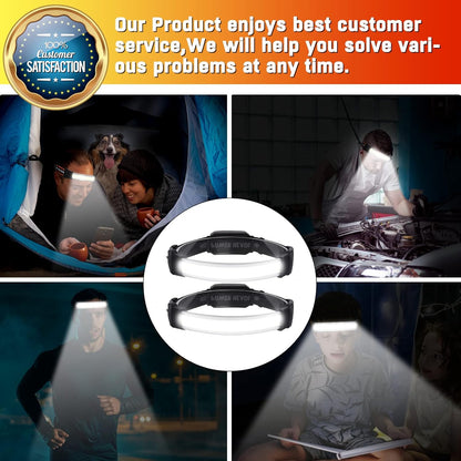 Lampe Frontale LED,2 Pièces Lampe Frontale LED Ultra Puissante USB Rechargeable,Super Bright 1500 Lumen étanche IPX6 et Torche Frontale,6 Modes Réglables pour le Camping, Randonnée,Cyclisme,Pêche [Classe énergétique A+++]