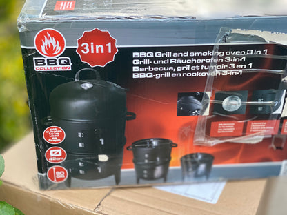 Barbecue au Charbon de Bois et Fumeur 3 en 1 Thermomètre neuf