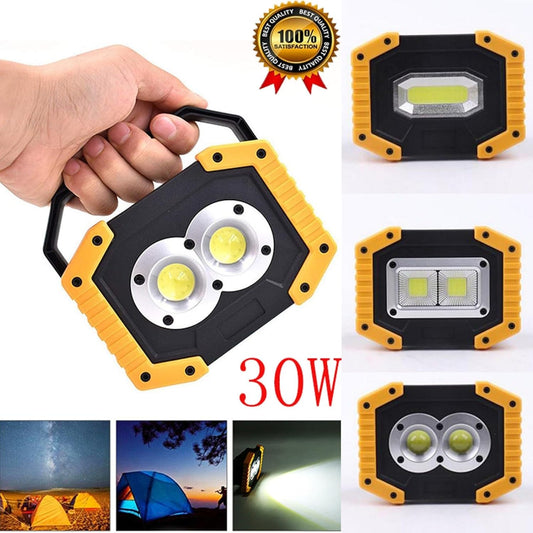 30W COB Rechargable LED travail lumière Portable lumière d'inondation étanche avec port USB pour charger des appareils mobiles pour le camping en plein air de réparation d'urgence (Size : 3) [Classe énergétique A+]