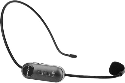 Mbuynow Microphone sans Fil UHF, Microphone Serre-Tête sans Fil 2 en 1 Rechargeable avec Récepteur pour Scène/Salle des fêtes/Conférence/Réunion/Enseignement et Autres Occasions