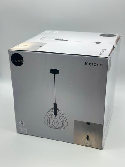 Suspension Merone, acier, noir, Diam.32 cm INSPIRE, E27 neuve