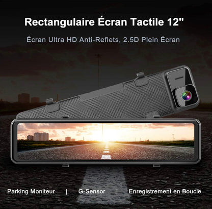 Dashcam de Voiture avec GPS, 2,5K Avant Arrière Ecran Tactile 12 Pouces 2560P Ultra HD neuve