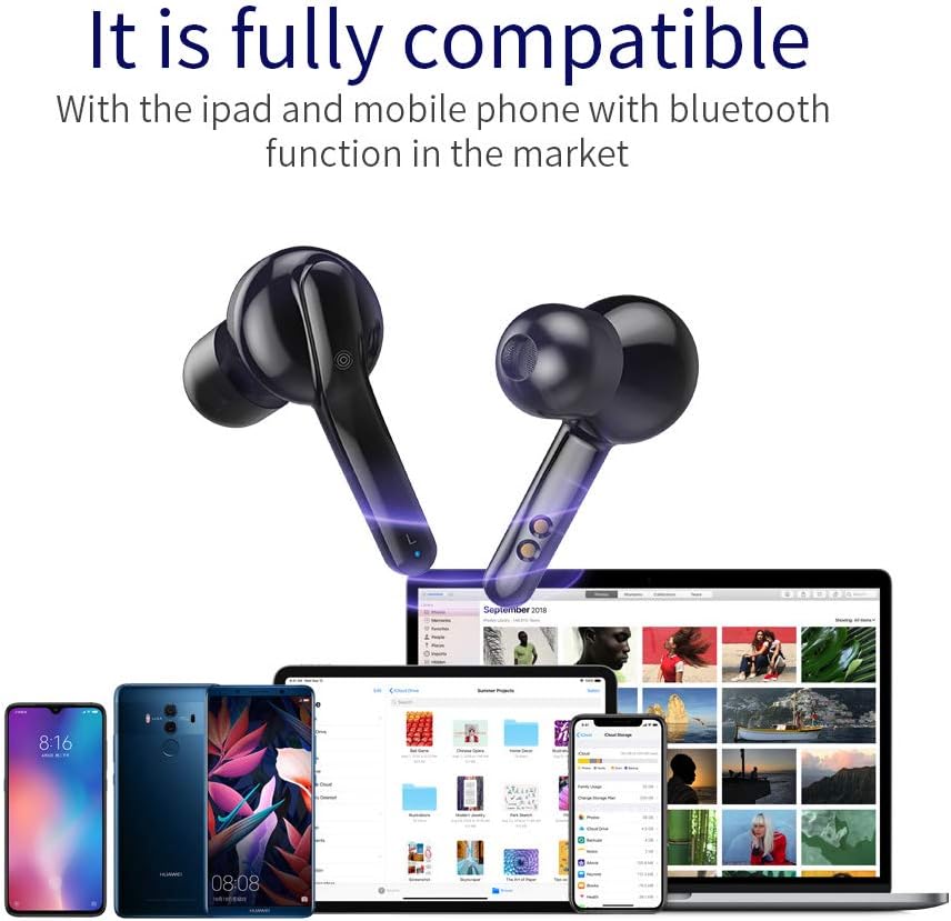 MIFA Écouteurs Bluetooth, X3 Oreillette sans Fil V5.0 Intra-Auriculaires Stéréo Wireless Earbuds IPX5 Résistant à la Sueur et Aux éclaboussures avec Micro pour Android Samsung Huawei Phone