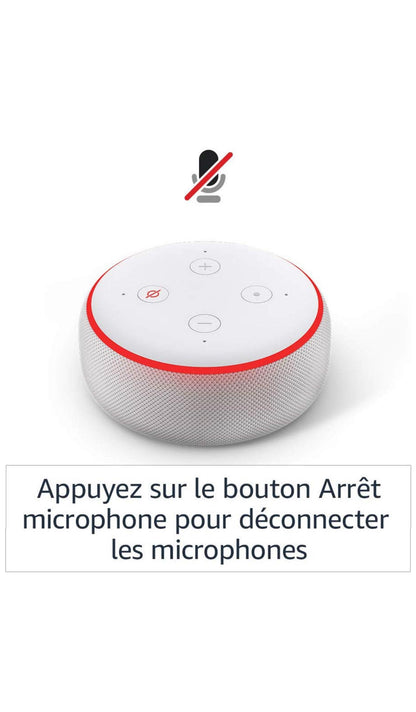 Echo Dot (3ème génération), Enceinte connectée avec Alexa, Tissu anthracite