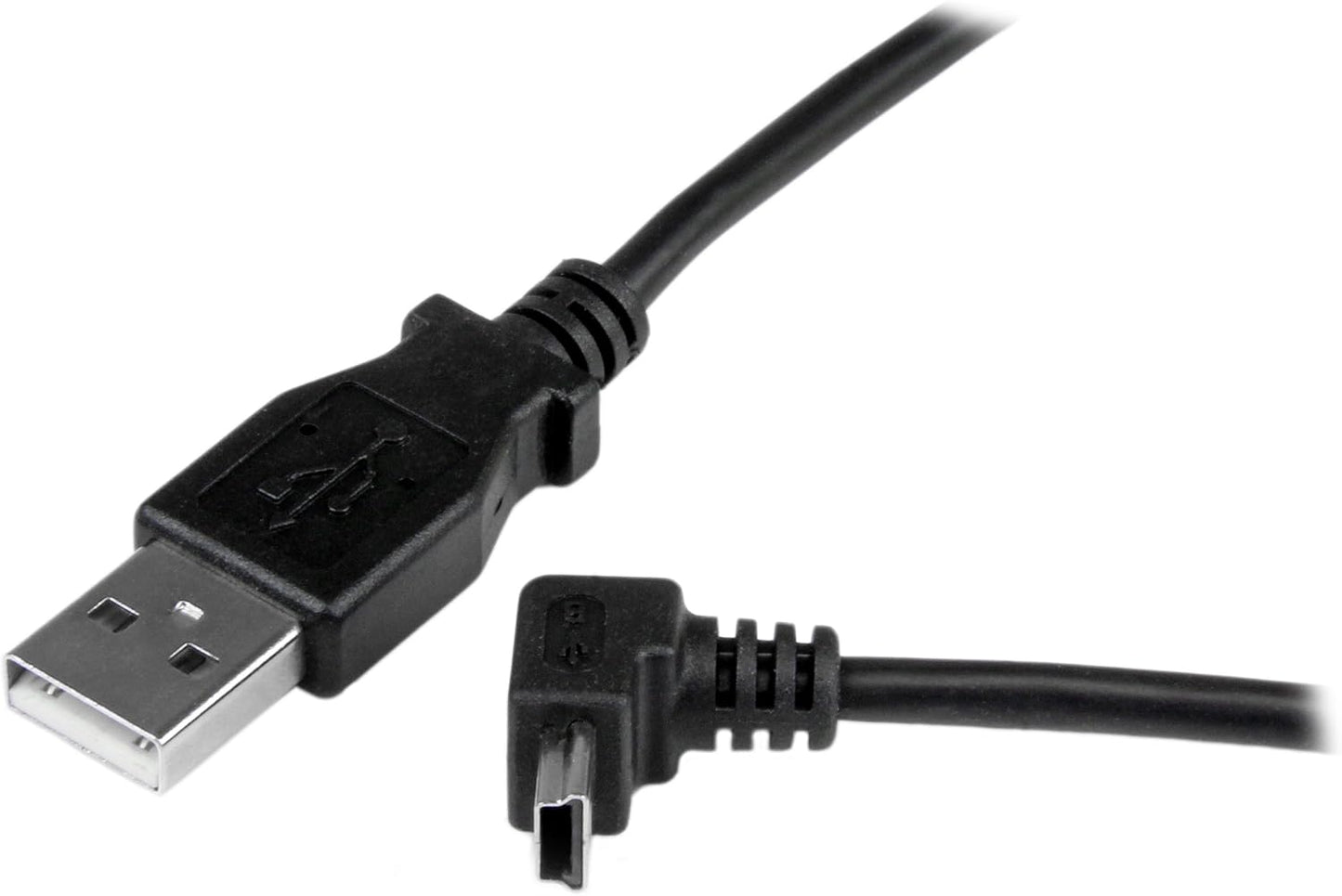 StarTech.com Câble Mini USB 1 m - A vers Mini B coudé 90° vers le haut - Câble USB Mini B Angle Coude vers le haut - Noir 1m (USBAMB1MU)