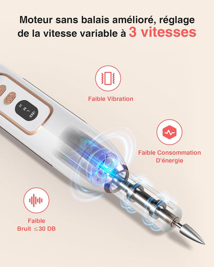 Ponceuse pour Ongles Professionnel - 1500mAh Ponceuse Ongle y Nettoyeur Pinceau Maquillage 2 en 1,20000 RPM Lime a Ongle Electrique,Nail Drill Portable,3 Vitesses Réglables,Sans Fil Sécurisé