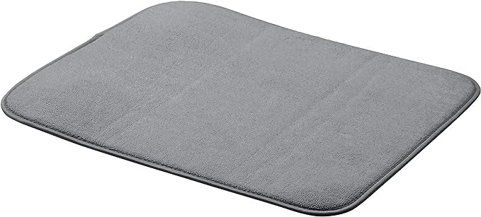 Tapis d'égouttoir - 41 x 46 cm - Gris anthracite, lot de 2 neuves