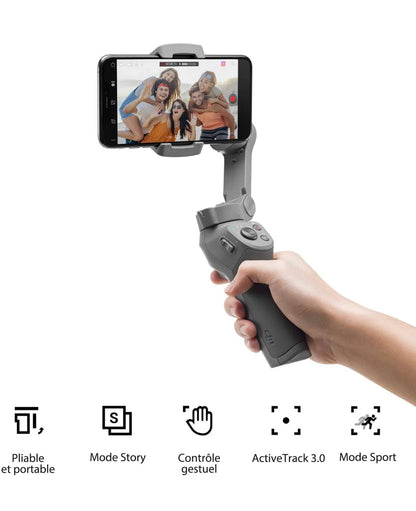 DJI Osmo Mobile - stabilisateur mobile pliable, cardan 3 axes