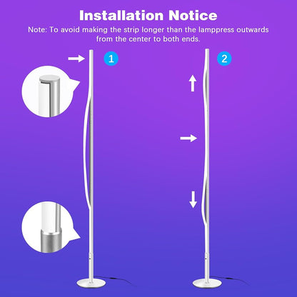 Lampadaire sur Pied Salon, RGBCW LED Compatible avec Alexa / Google Home / WiFi APP et Télécommande, D'angle Lampe Moderne Chambre Musique Sync 2700K-6500K 16 Millions Couleurs