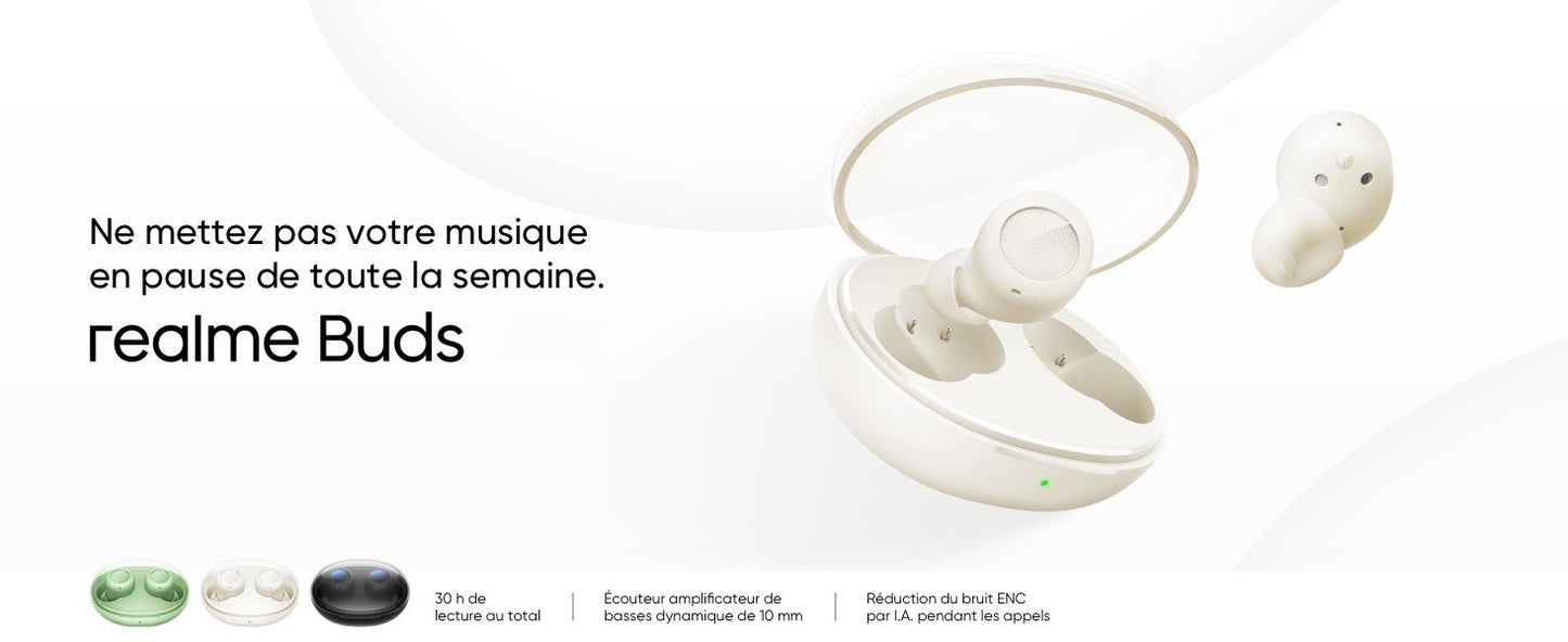 Écouteurs Bluetooth Buds, ID Dolby, ATMOS, 30h, Musique, Ai, ENC, Appel