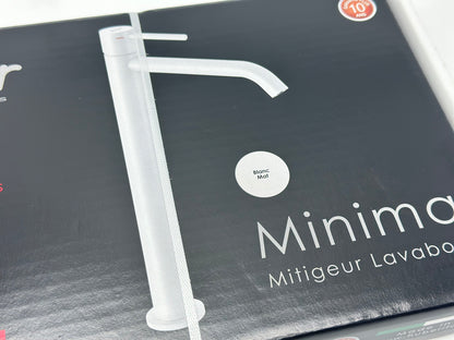 Mitigeur de lavabo blanc, HUBER Minimal XL
