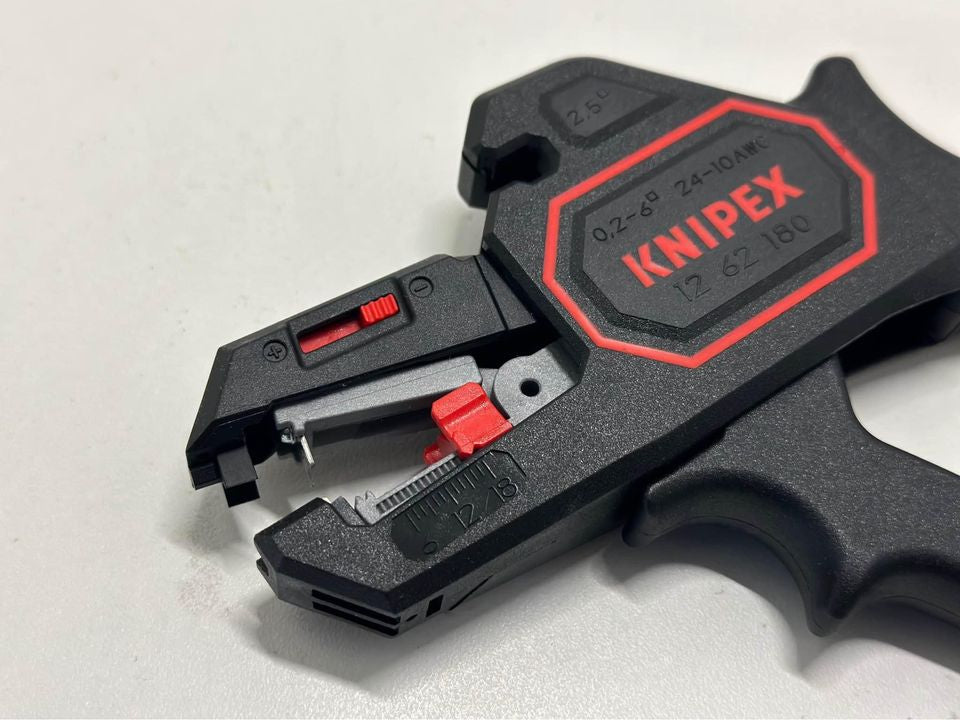 KNIPEX Pince à dénuder automatique, 0,2-6 mm², avec réglage fin, avec butée de longueur réglable, pince à dénuder, 12 62 180