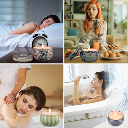 Coffret Cadeau de Bougies Parfumées, 12 bougies d'aromathérapie