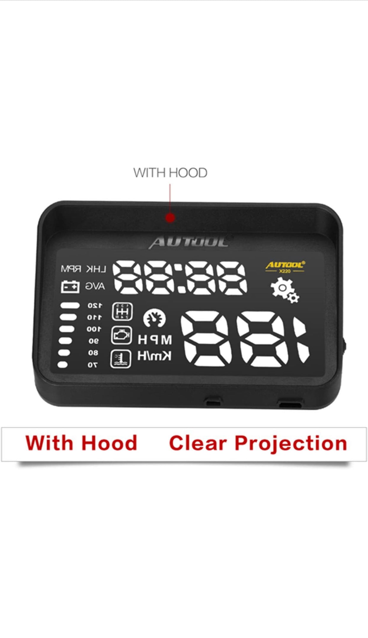 AUTOOL – compteur de vitesse X220 universel pour voiture, affichage tête haute obd hud, Interface OBD2