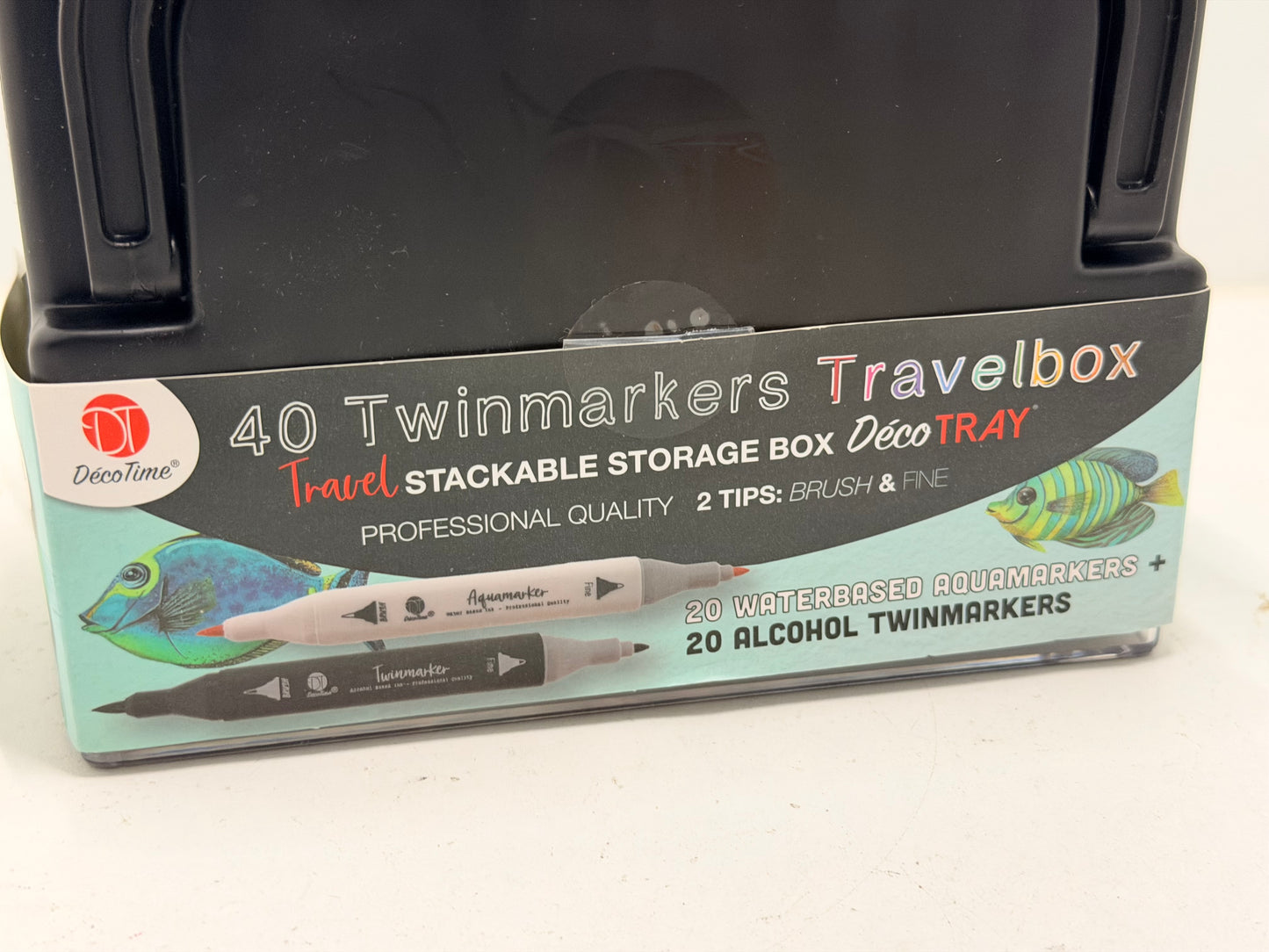 Lot de 40 marqueurs permanents à double pointe à alcool avec plateau de rangement pour adultes - Marqueurs de qualité artistique à séchage rapide - Pointe fine et pinceau pour dessin, mélange