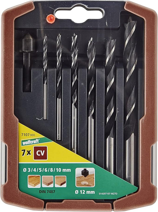 wolfcraft 7107000 Coffret M-6 Forets pour bois CV avec Fraisoir