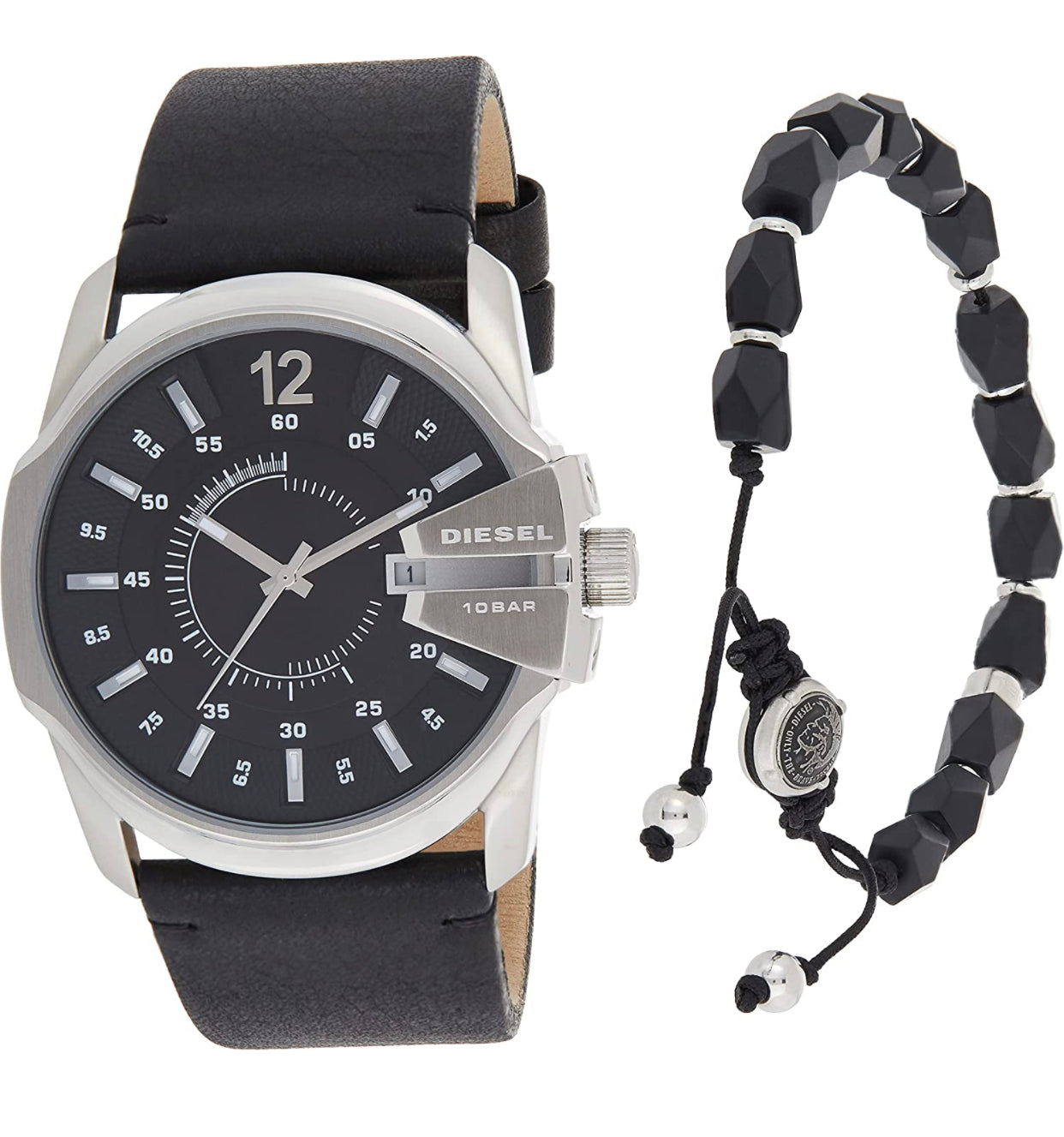 Montre Diesel  , 46 mm, en acier inoxydable avec bracelet en cuir Avec Bracelet