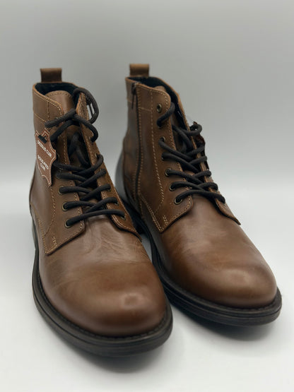 ELONG Bottine Homme Cuir Noir Marron