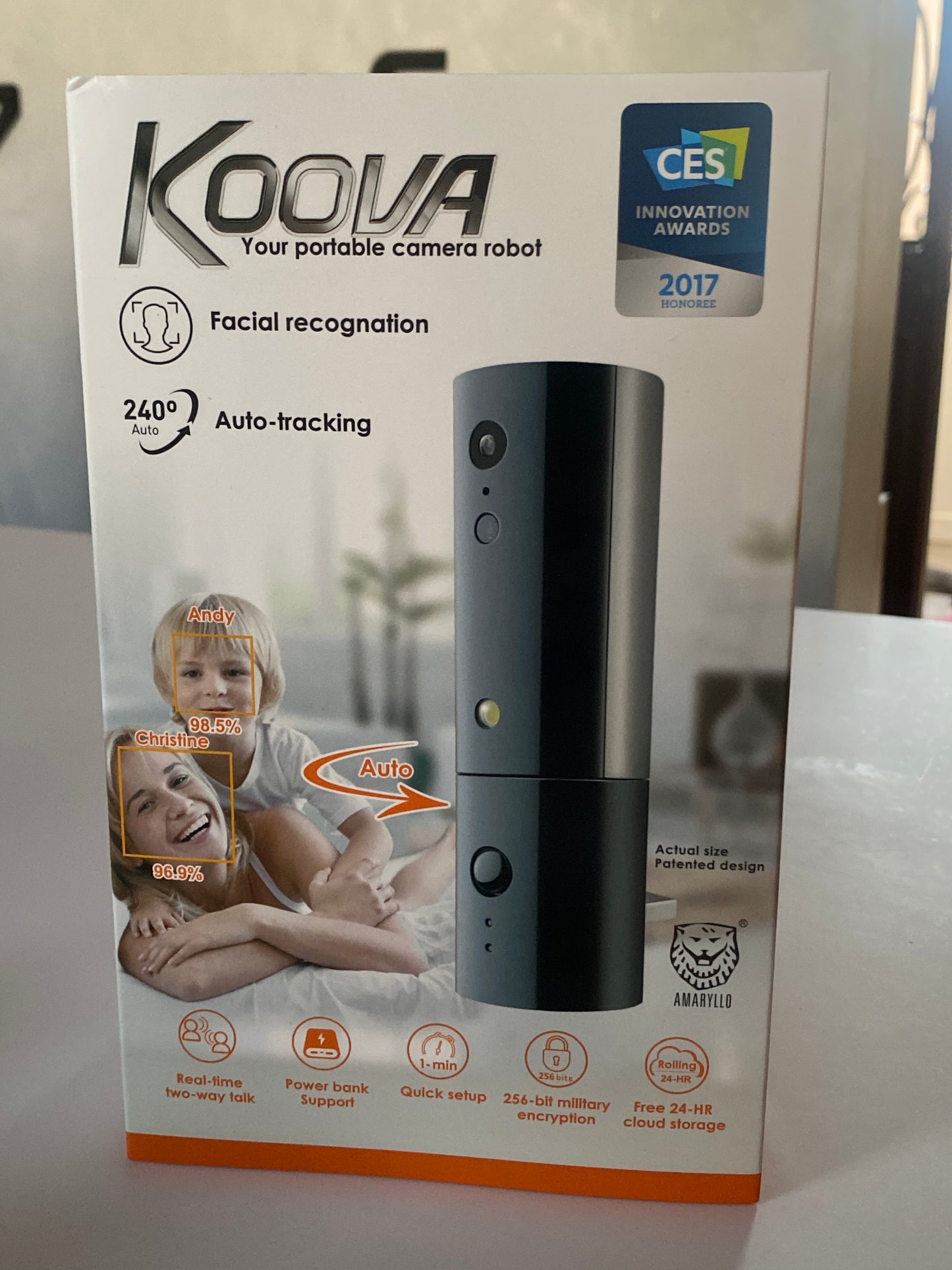 Camera de surveillance ultra intelligente Amaryllo HD Patio Blanc et noir détection du bruit
