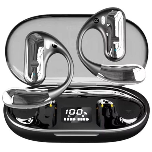 Écouteurs Bluetooth , en noir, driver de 16 mm pour un son puissant, microphone avec un angle de 85º et design Open Ear