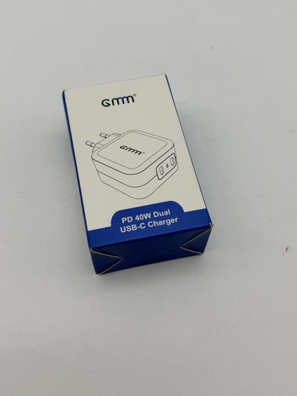GMM Chargeur USB C PD - Double bloc d'alimentation USB C - 2 x 20 W - Charge rapide USB C - Double USB C - Compatible avec iPhone 13/12/11, Samsung Galaxy, iPad/iPad Mini, Xiaomi Note 11