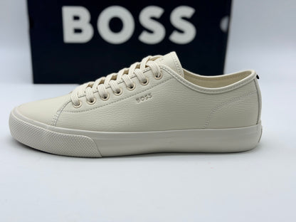 BOSS Hommes Aiden Tenn Baskets Basses en Similicuir grainé
