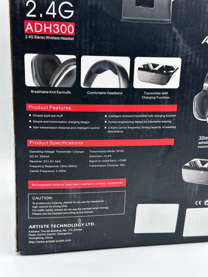 ARTISTE ADH300 Casque Hi-Fi sans fil audio pour ordinateur, TV, pour iPhone 6/6 Plus