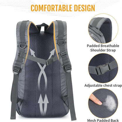 VINBAGGE Sac à dos militaire Molle - Tactique - Pour moto, randonnée, plein air - Étanche - 25 l - Campus - Chasse - Sac à dos d'écolier - Pour homme et femme - Gris, Gris-11, XXL