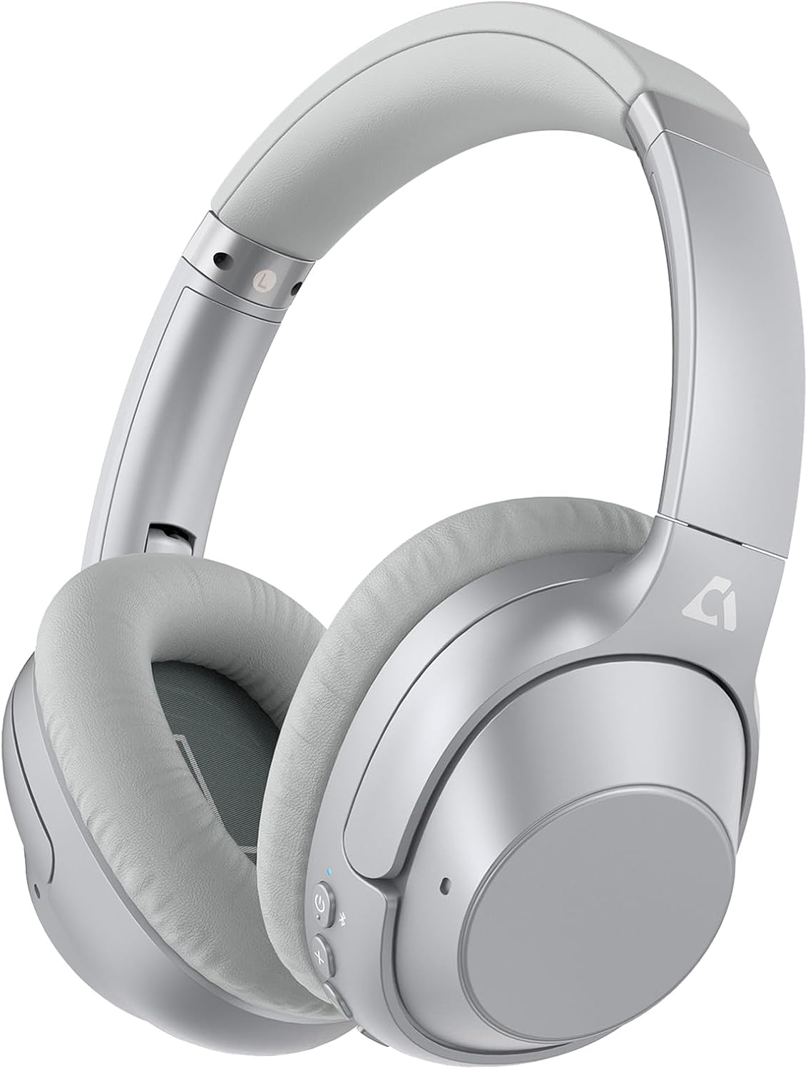 Casque Bluetooth sans Fil Reducteur de Bruit Active, Casque Anti Bruit Bluetooth 5.2, 75 Heures de Récréation, Audio Hi-Res, Confortable, Pliable, pour Voyage/Maison/Travail (Argent)