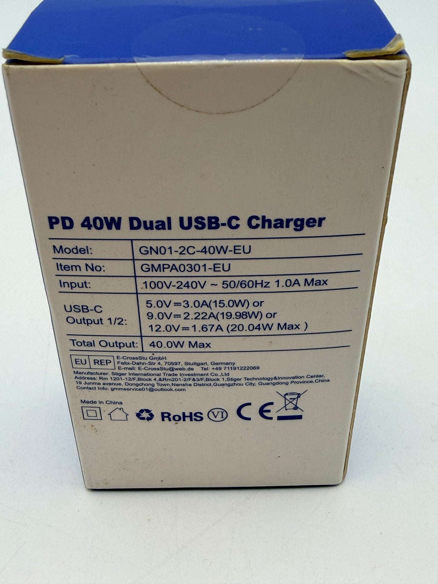 GMM Chargeur USB C PD - Double bloc d'alimentation USB C - 2 x 20 W - Charge rapide USB C - Double USB C - Compatible avec iPhone 13/12/11, Samsung Galaxy, iPad/iPad Mini, Xiaomi Note 11