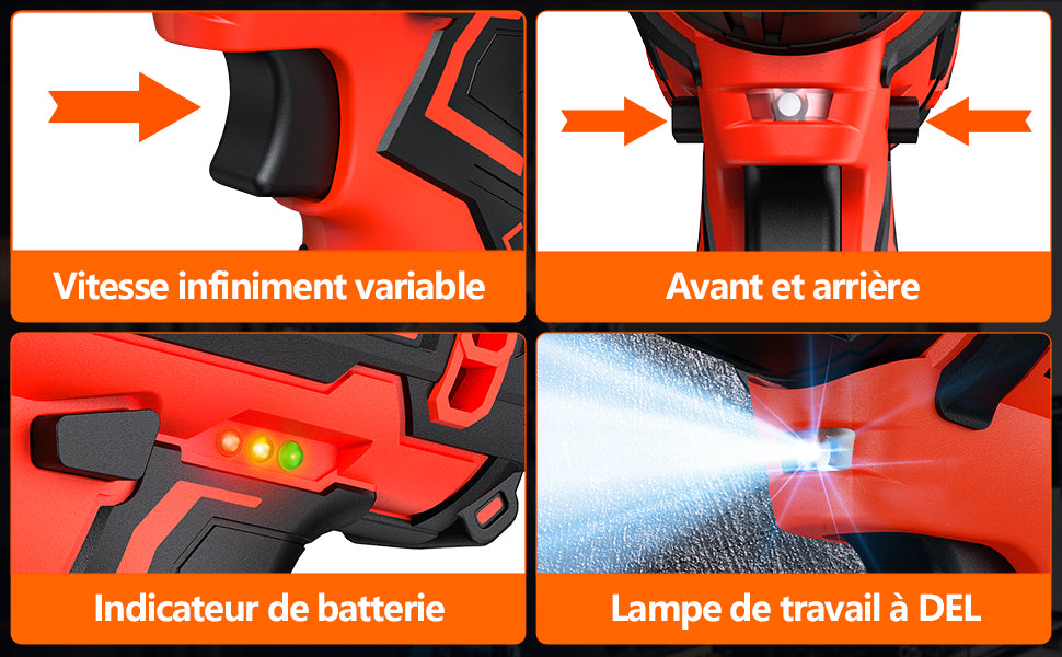 Perceuse Visseuse Devisseuse Sans Fil 12V, avec 2 Batteries et 25 Accessoires, 25Nm neuve