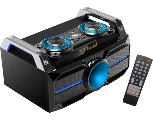 Système de son portable tout-en-1 de 100W avec LEDs sur les haut-parleurs - Bluetooth, USB, SD, FM