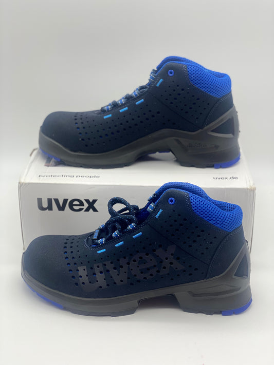 Uvex Baskets de Securite - Chaussure de Travail Montante Perforée - Homme Bleu - Antidérapante - Embout de Protection des Orteils taille 44