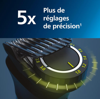 Philips Multigroom Series 7000 - Tondeuse tout-en-un équipée de 14 sabots pour le visage, la tête et le corps, et 21 hauteurs de coupe (de 0,5 à 16 mm) pour une précision ultime (modèle MG7930/15)