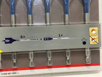 Bosch Professional Coffret de 8x mèches plates Expert SelfCut Speed (pour Bois résineux, Panneau aggloméré, Ø 12-32 mm, Accessoire Perceuse à percussion)