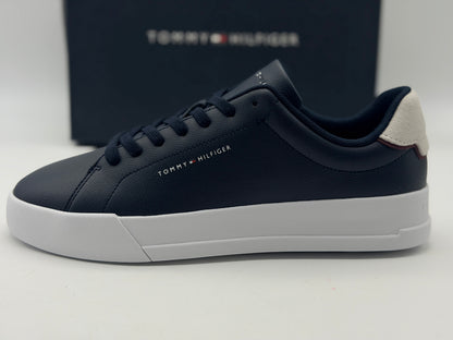 Tommy Hilfiger Baskets Homme Détail Essential en Cuir, Noir (Black/Black), 43