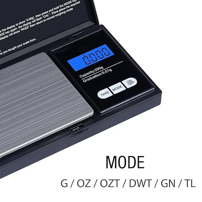 Balance de Poche - Haute Précision Balance de Cuisine 200gx0.01g, Portable Mini Balance de Bijoux