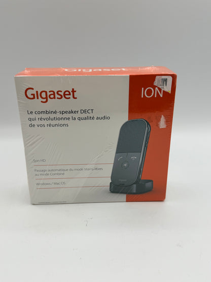Gigaset ION – Haut parleur compact avec mode combiné – Enceinte pour conférence Son HD - Plug & Play - USB-C - Compatible Teams, Zoom et autres softphones Windows, Linux, MacOS, Anthracite