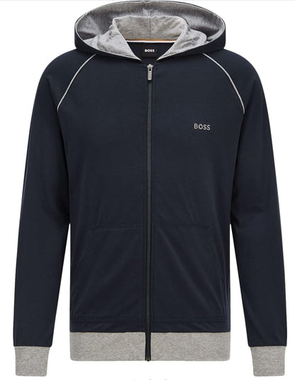 BOSS Hommes Mix&Match Jacket H Veste à Capuche en Coton Stretch avec Passepoil et Logo